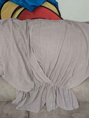Sparkle Dusty Lavender Peplum Blouse